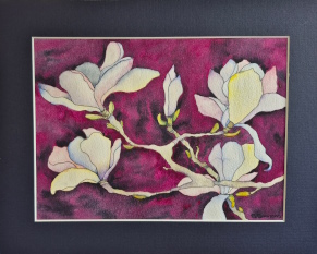 WC White Magnolia on Magenta