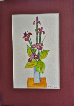Iris in Blue Vase